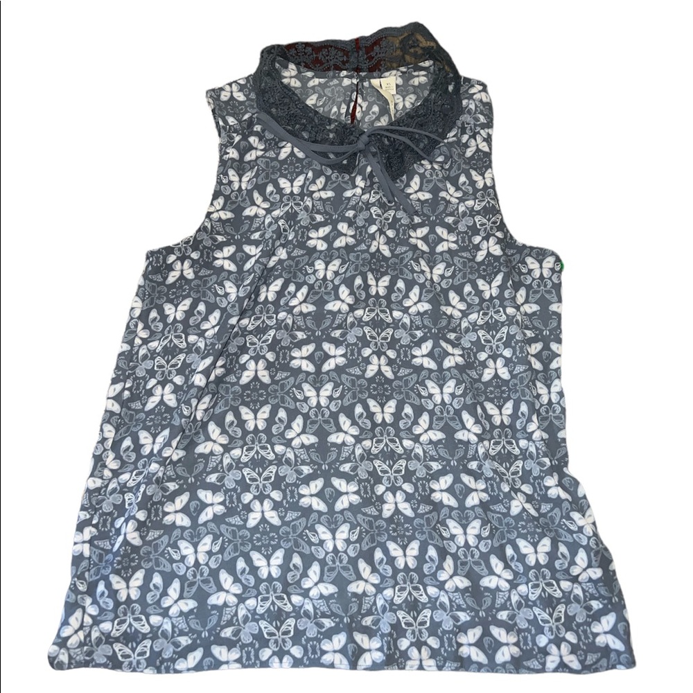 LAUREN CONRAD | Butterfly Lace Collar Tank